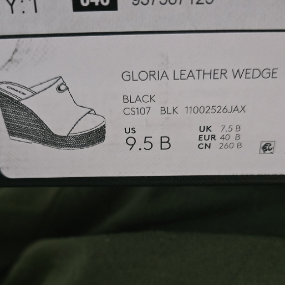 Coach Black and Tan Wedge Sandals - Picture 5 of 5